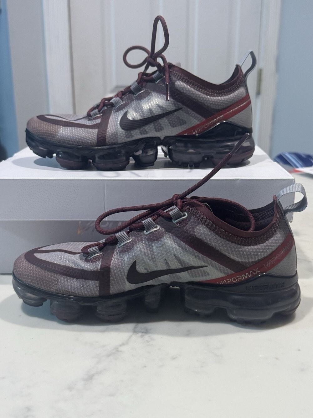 Nike Women's Air Vapormax 2019 Running Sz 6 AR6632-604 Night Maroon Burgundy Ash